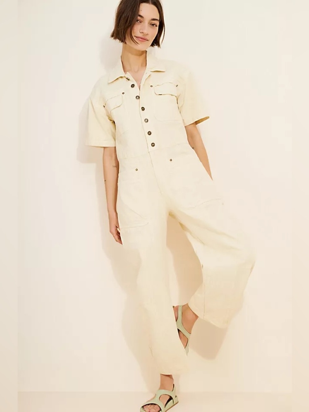 NWT Free People Maxie Washed Coveralls